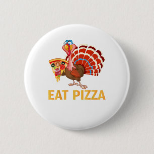 TURKIJE EET PIZZA Shirt Volwassen Vegan Kinderen G Ronde Button 5,7 Cm