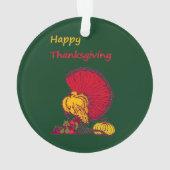 Turkije en groenten gelukkig Thanksgiving groen Ornament (achterkant)