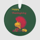 Turkije en groenten gelukkig Thanksgiving groen Ornament (voorkant)