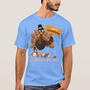 Turkije en Owl Hoe moet ik het zeggen Funny Thanks T-shirt