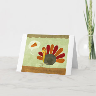 Turkije en Pastei op Thanksgiving Feestdagen Kaart