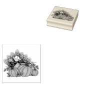 Turkije en pompoenen 	rubberstempel (Gestempeld)