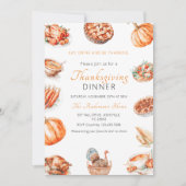 Turkije en Sides Thanksgiving Diner Kaart (Voorkant)