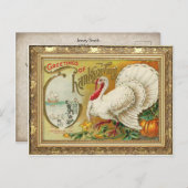  Turkije en Thanksgiving pompoen Briefkaart (Voorkant / Achterkant)