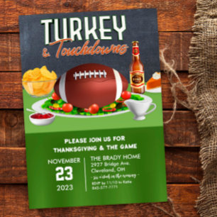 Turkije en Touchdowns Dinner Uitnodiging
