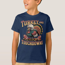 Turkije en Touchdowns Funny Football Kinderen T-sh T-shirt