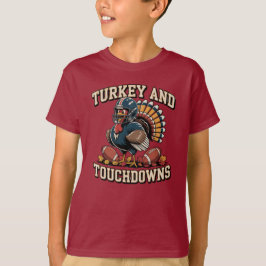 Turkije en Touchdowns Funny Thanksgiving T-shirt