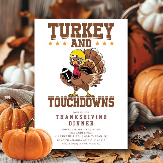 Turkije en Touchdowns Thanksgiving Diner Kaart