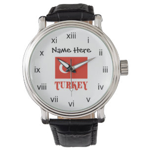 Turkije en Turkse vlag gepersonaliseerd Horloge