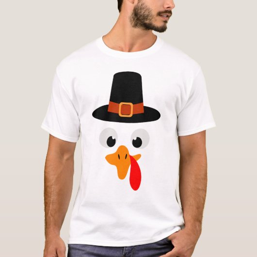 Turkije Face Boy, Thanksgiving Mannen T-shirt (Voorkant)