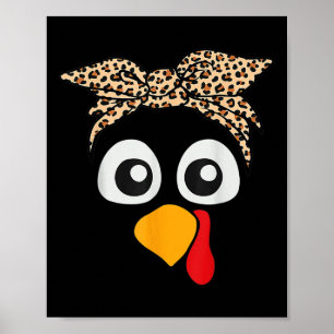 Turkije Face Leopard Headnd Vrouwen Thanksgiving P Poster