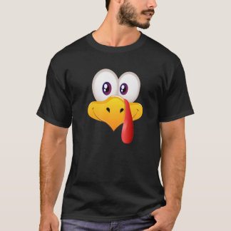 Turkije Face Pilgrim Thanksgiving Costume Happy Ha T-shirt