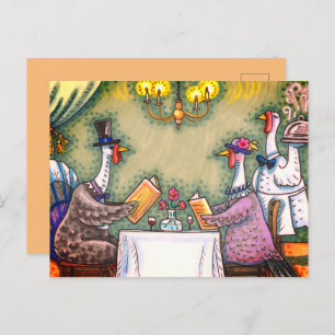 TURKIJE FINE DINING, THANKSGIVING BIRD HUMOR FEESTDAGENKAART