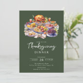 Turkije & Fixings Diner Thanksgiving Kaart (Staand voorkant)