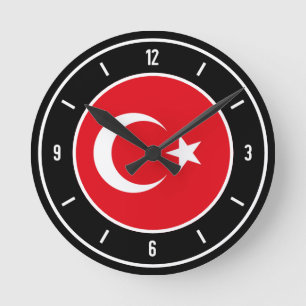 Turkije Flag Elegant Ronde Klok