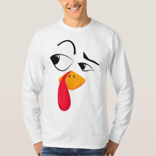 Turkije gezicht pelgrim grappig Thanksgiving kostu T-shirt