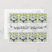 TURKIJE - Groene Tegel- Dank u Briefkaart (Voorkant / Achterkant)