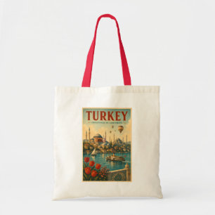 Turkije Hagia Sophia Blauwe Moskee Illustratie Ret Tote Bag