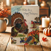 Turkije Happy Thanksgiving Feestdagen Kaart