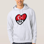 Turkije Heart Flag TUR landcode Hoodie (Voorkant)
