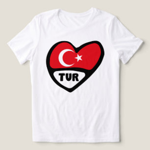 Turkije Heart Flag TUR landcode Tri-Blend Shirt