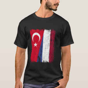 Turkije Holland Half Vlag Turks Nederlands Erfgoed T-shirt