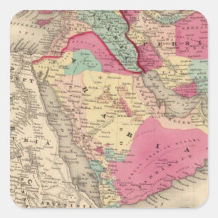 Turkije in Azië Persia Arabiandc Vierkante Sticker