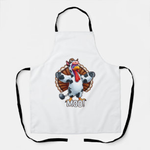 Turkije in Koe kostuum, Moo Grappige Thanksgiving Schort