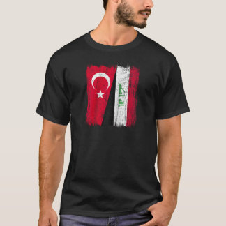 Turkije Irak Halve Vlag Turkse Irakese Jersey Ragl T-shirt