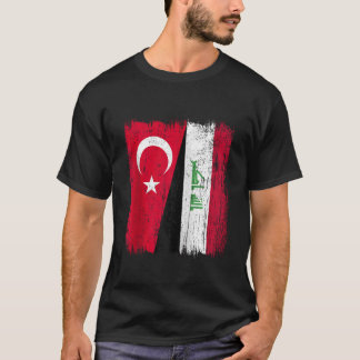 Turkije Irak Halve Vlag Turkse Irakese Jersey Zip T-shirt