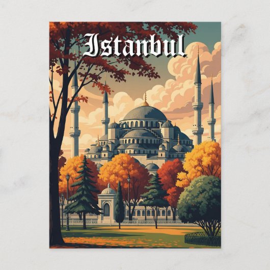 Turkije Istanbul Blauwe Moskee Briefkaart (Voorkant)