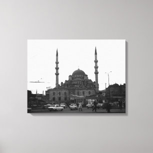  Turkije Istanbul de Jeni Camii moskee Canvas Afdruk