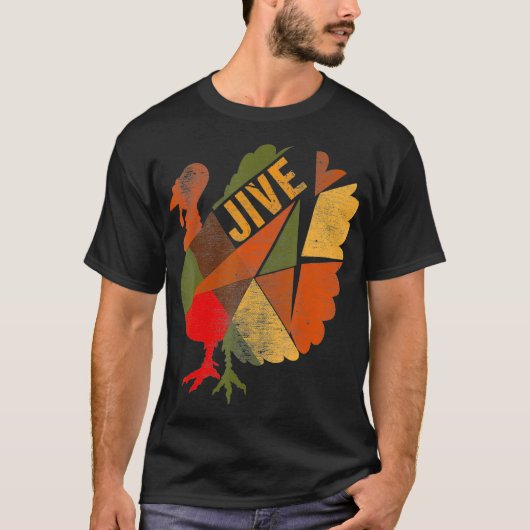 Turkije Jive Thanksgiving Turkije Patchwork Feast T-shirt (Voorkant)