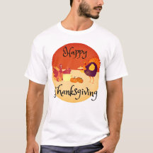 Turkije Koken op een Happy Thanksgiving T-shirt