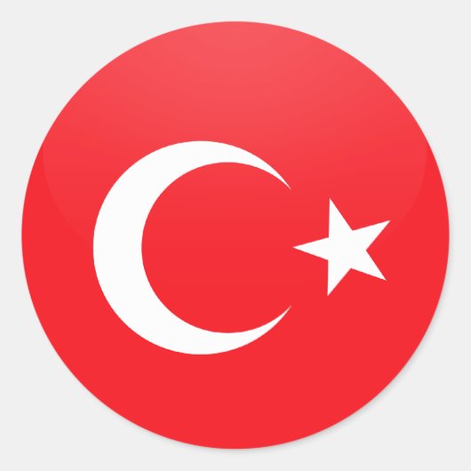 Turkije kwaliteit Vlag Cirkel Ronde Sticker (Voorkant)