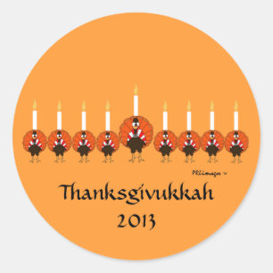 Turkije Menorah Thanksgivukkah Sticker