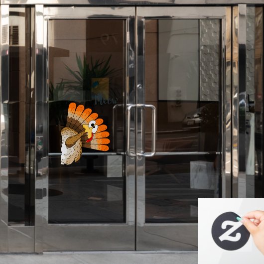 Turkije Meow Window Cling Raamsticker (Kantoordeur)