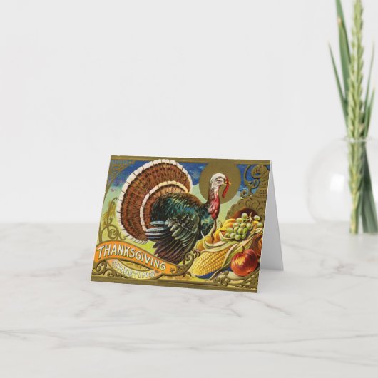 Turkije met Cornucopia Holiday Card Kaart (Voorkant)
