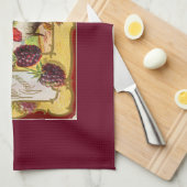  Turkije met druiven Theedoek (Quarter Fold)