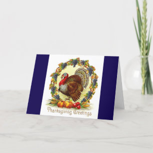 Turkije met krans Thanksgiving Kaart