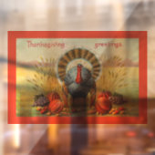 Turkije met oogstreling raamsticker (Vel 2)