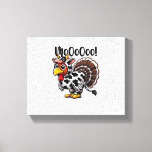 Turkije Moo Funny Turkije Koe Thanksgiving Canvas Afdruk