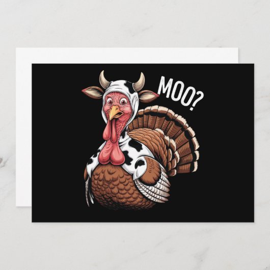 Turkije Moo Grappige Thanksgiving Kaart (Voorkant / Achterkant)