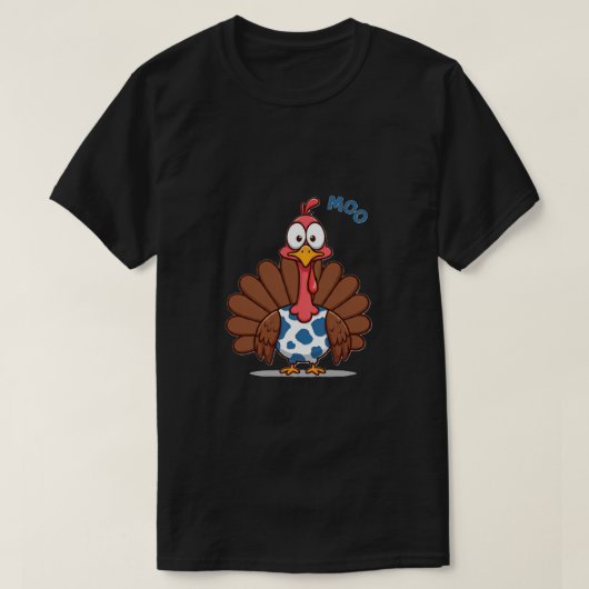 Turkije Moo Grappige Thanksgiving T-shirt (Design voorkant)