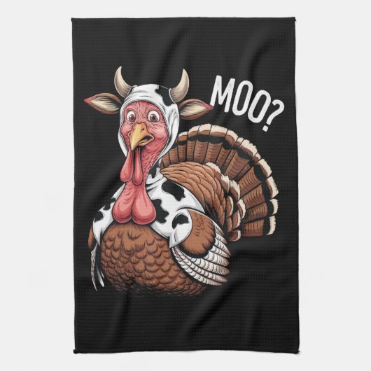 Turkije Moo Grappige Thanksgiving Theedoek (Verticaal)