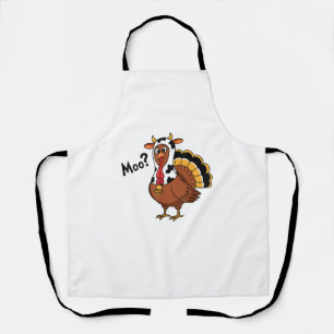 Turkije Moo Koe Grappige Thanksgiving Prestatie Sp Schort