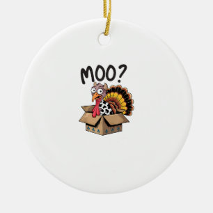 Turkije Moo Koe Kostuum Grappige Thanksgiving Turk Keramisch Ornament