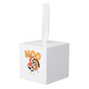 Turkije Moo Koe Kostuum Grappige Thanksgiving Turk Kubus Ornament