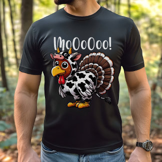 Turkije Moo Thanksgiving Grappig T-shirt