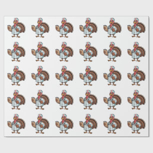 Turkije op een Nursing Scrub Nurse Thanksgiving Cadeaupapier